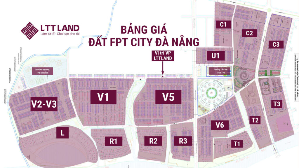 Bảng giá đất FPT Đà Nẵng 2022