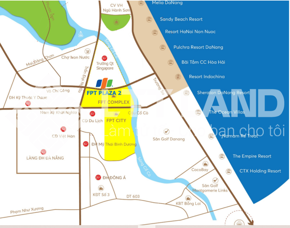 Vị trí khu đô thị FPT Đà Nẵng trên bản đồ