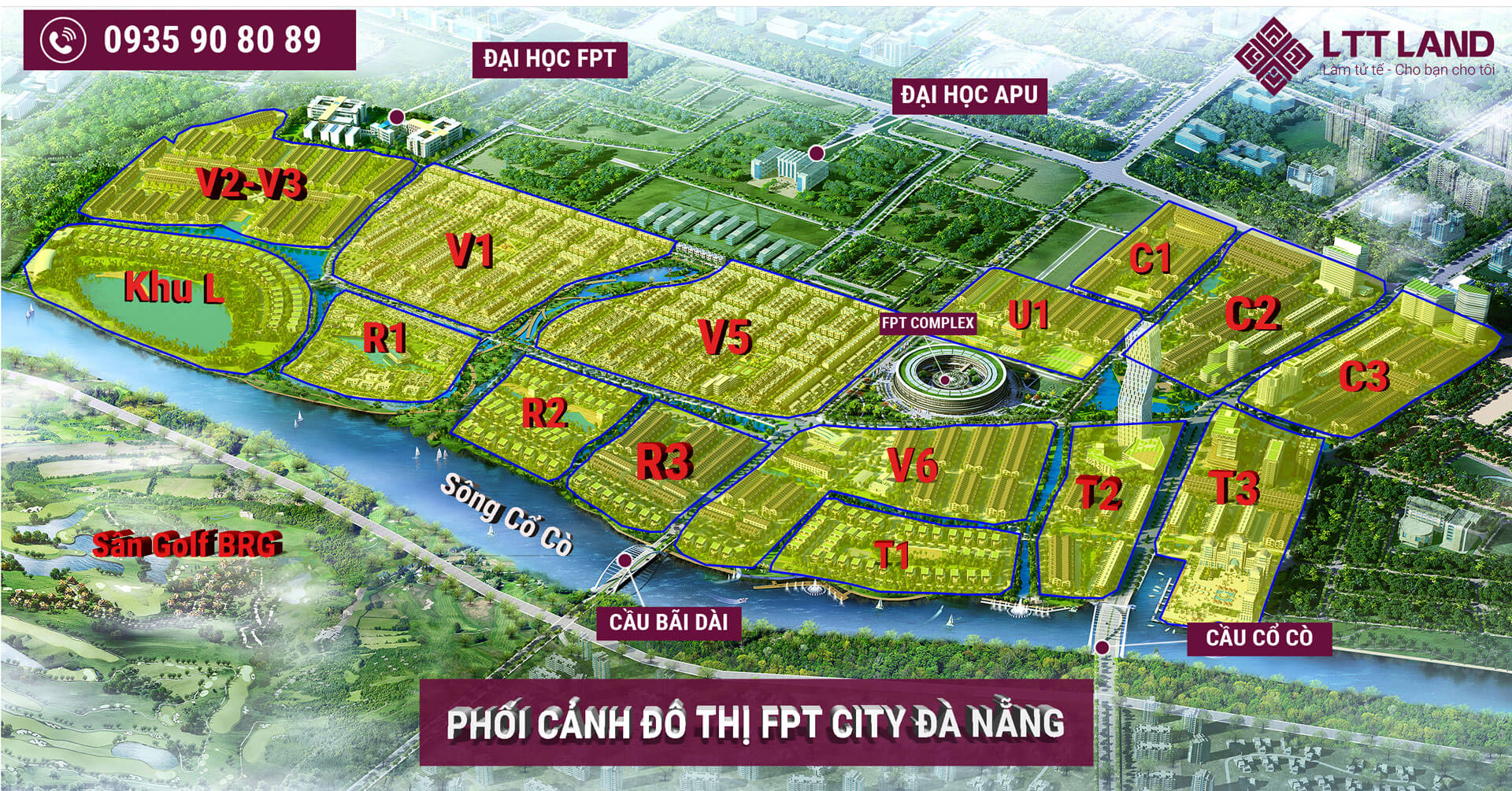 Bản đồ tổng thể đô thị FPT City Đà Nẵng 2022