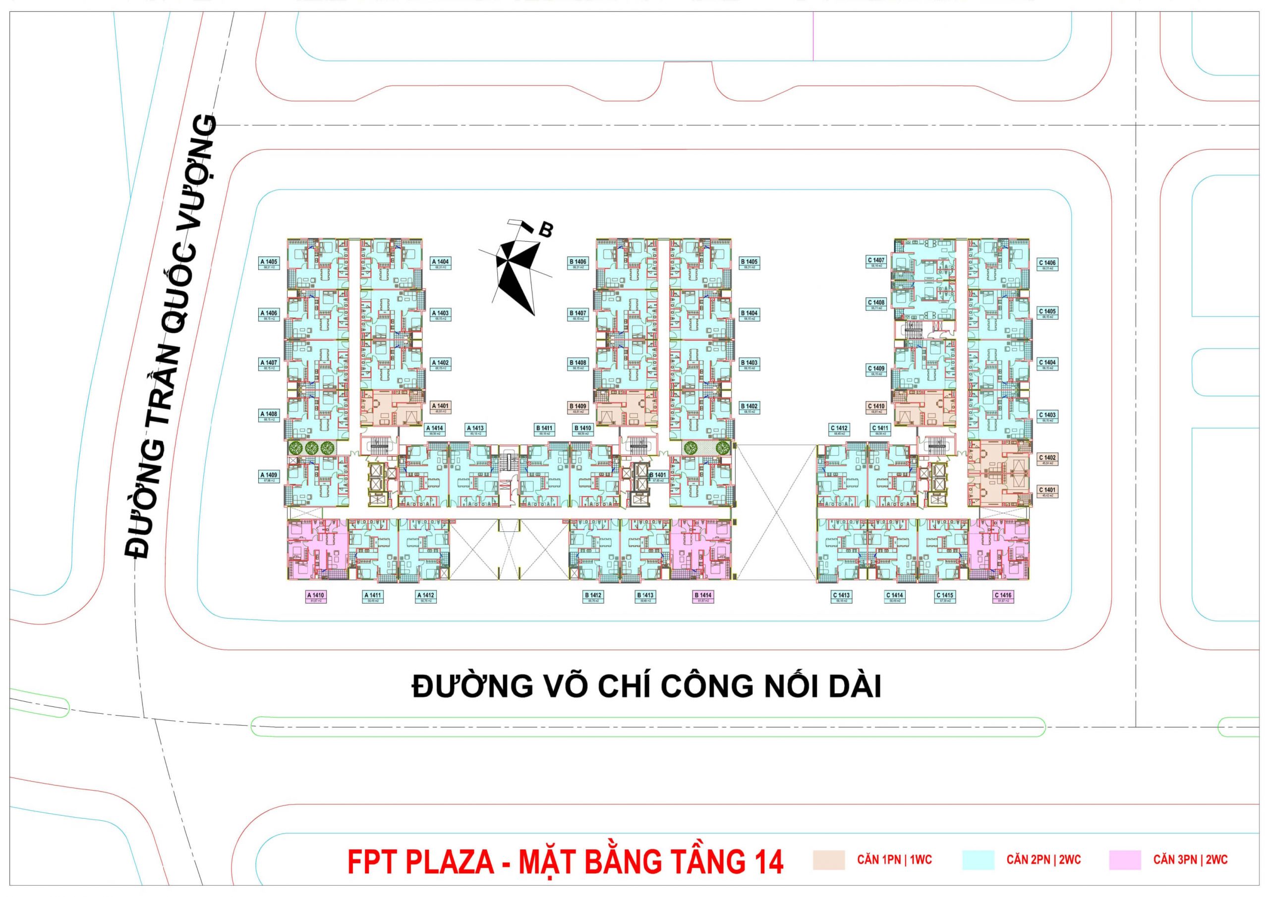 FPT PLAZA 1 Mặt bằng tầng 14