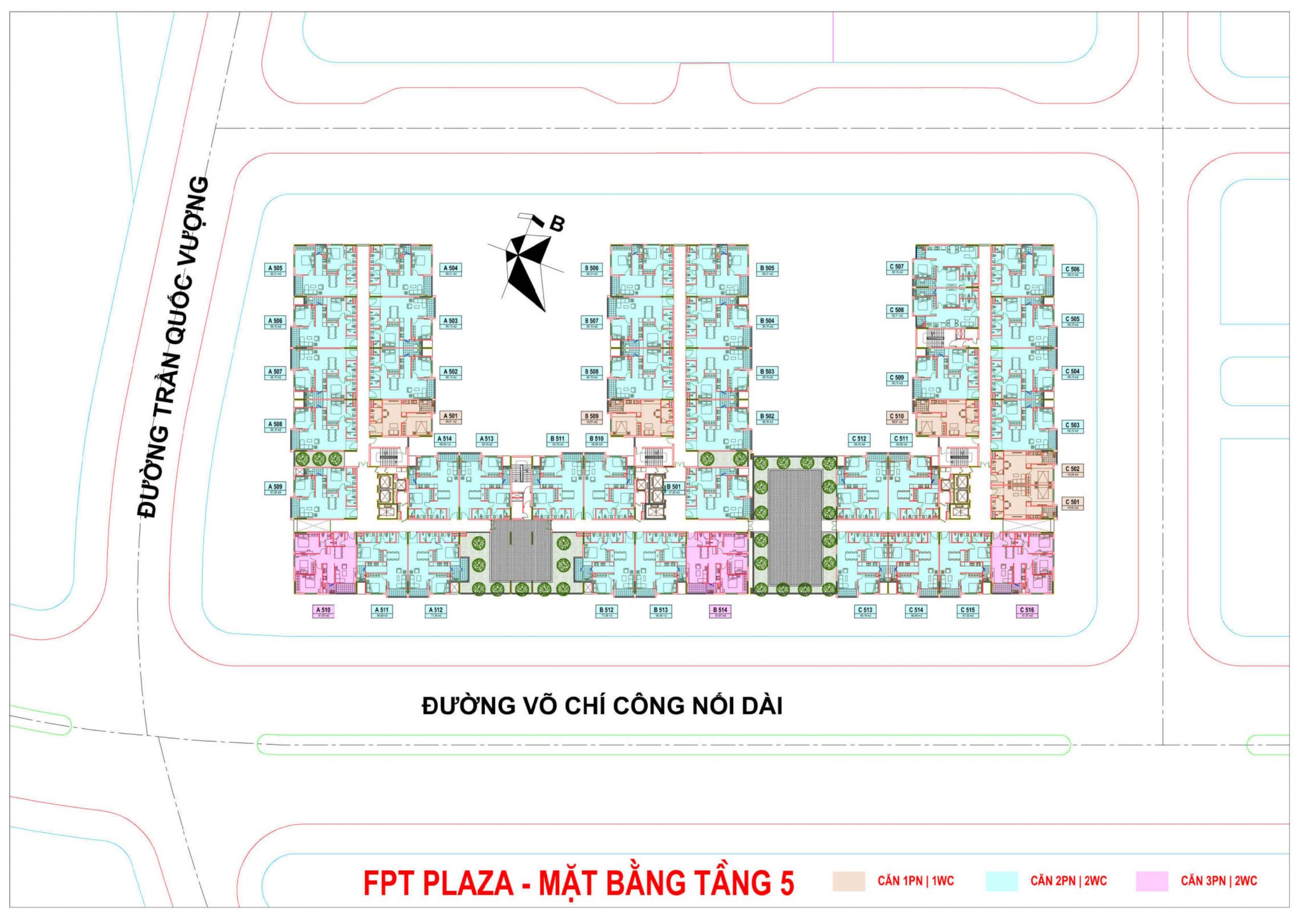 FPT PLAZA 1 Mặt bằng tầng 5