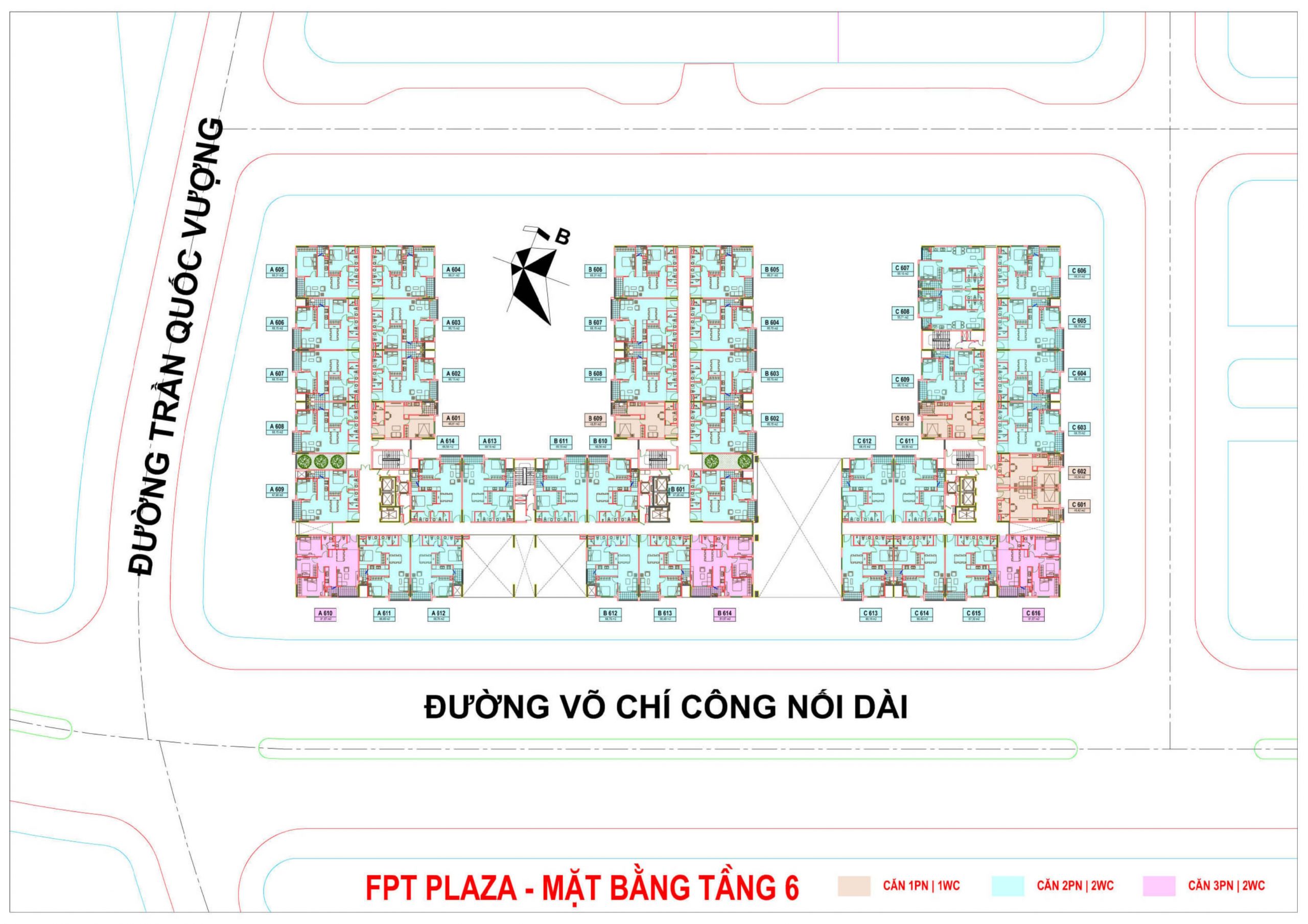 FPT PLAZA 1 Mặt bằng tầng 6