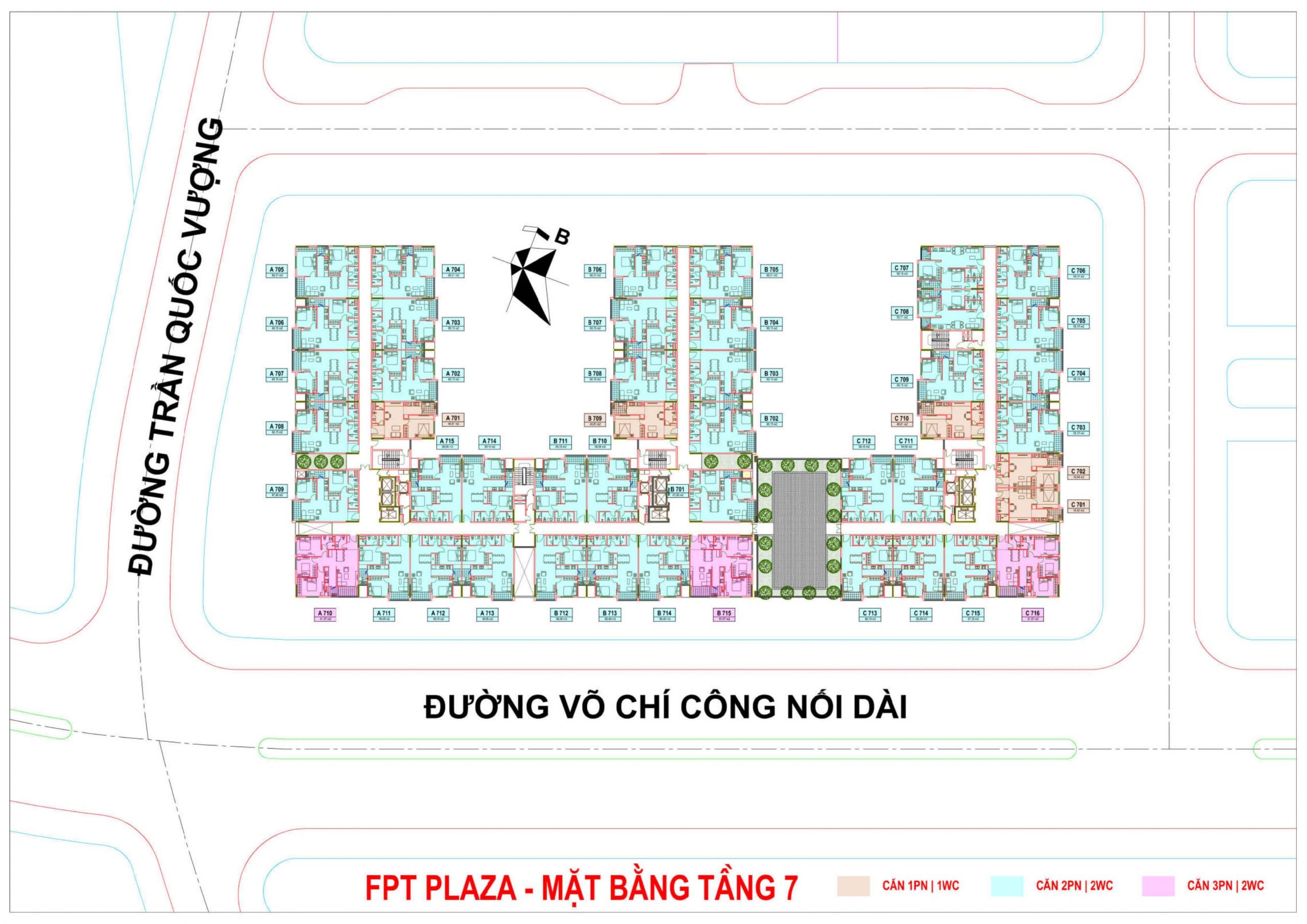 FPT PLAZA 1 Mặt bằng tầng 7