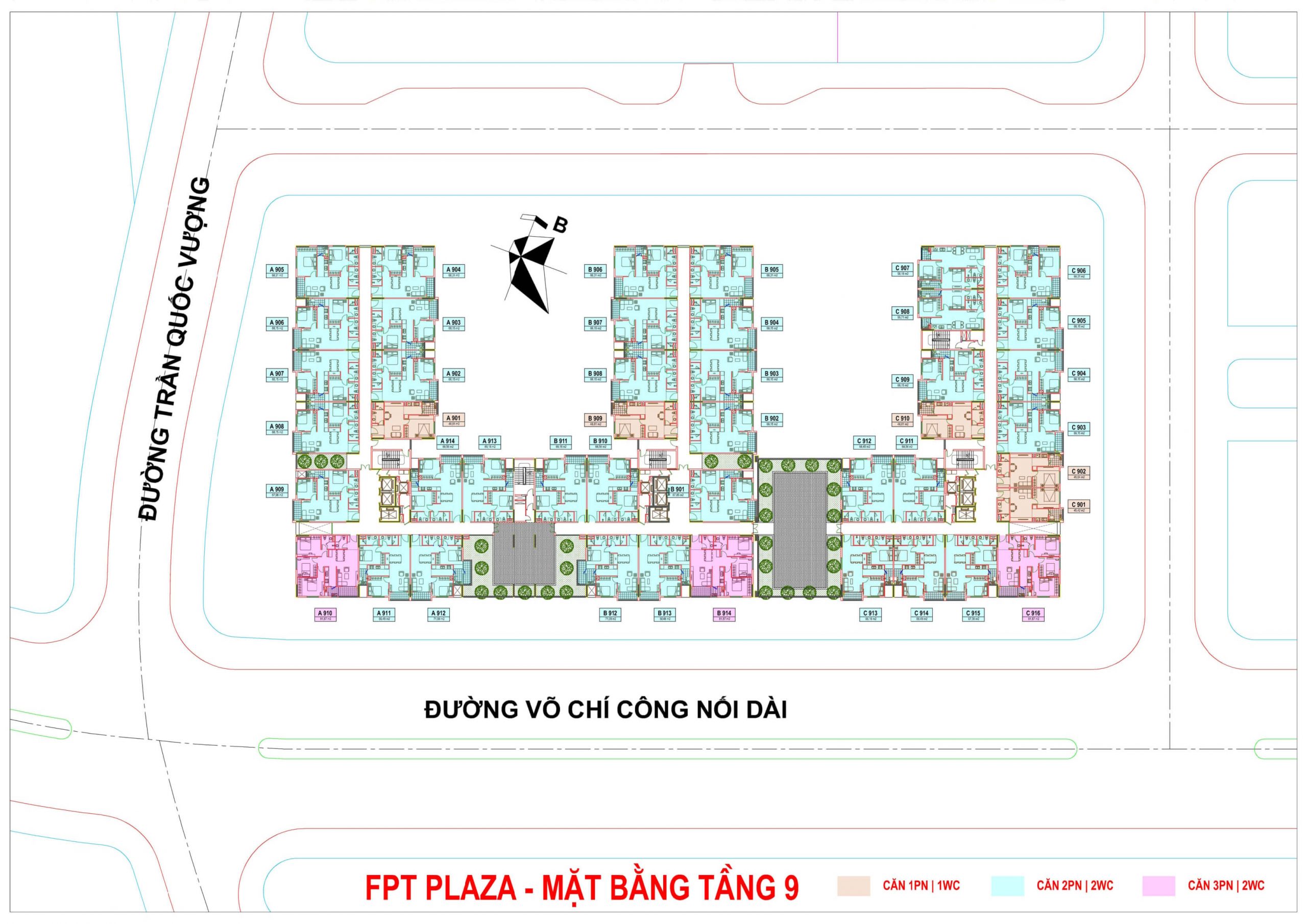 FPT PLAZA 1 Mặt bằng tầng 9
