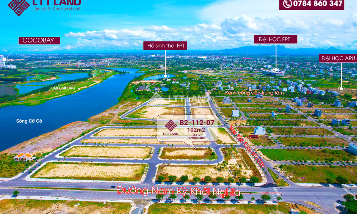 Lô đất 102m2 tại khu biệt thự R3 FPT City Đà Nẵng